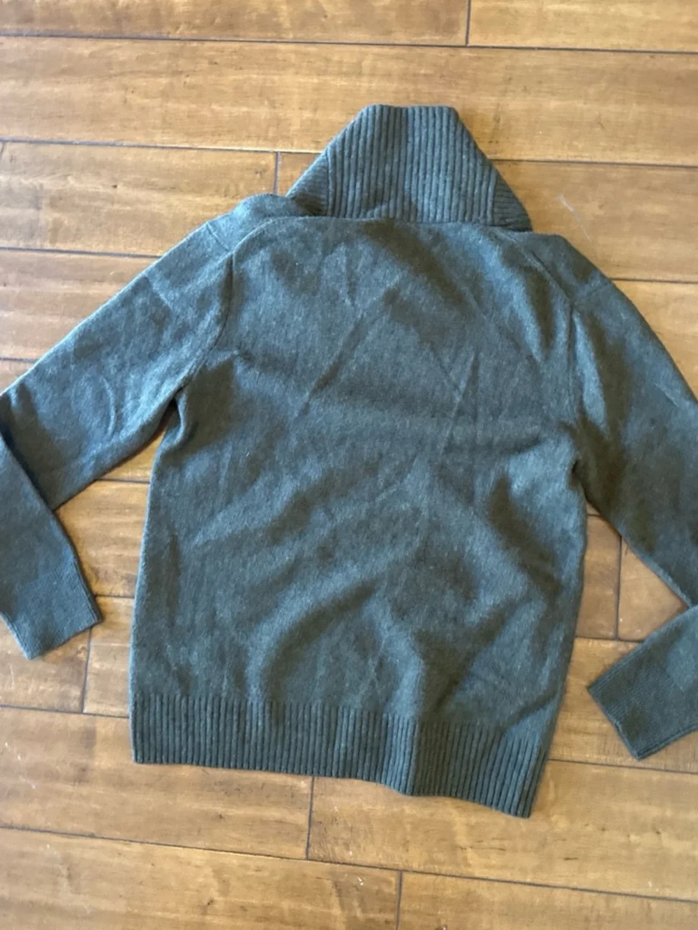 J. Crew Men’s Olive Green Shawl-Collar Button Turtleneck Sweater men’s medium.